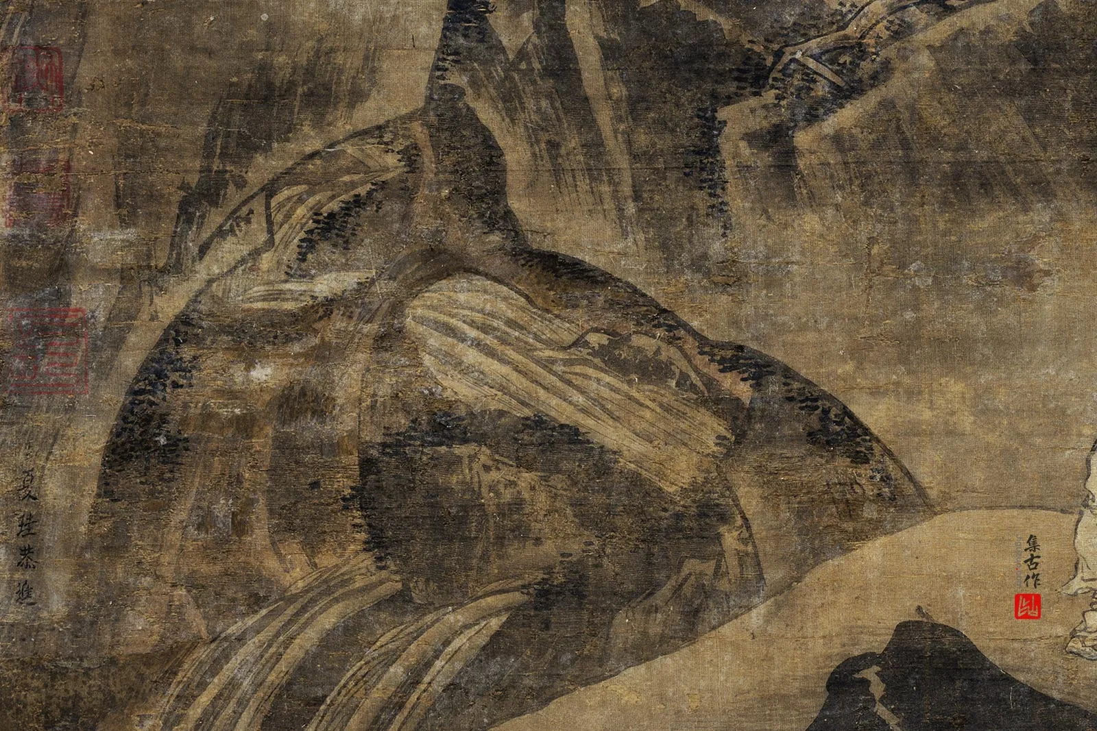 传夏圭山水人物画《山居图》局部 (1)