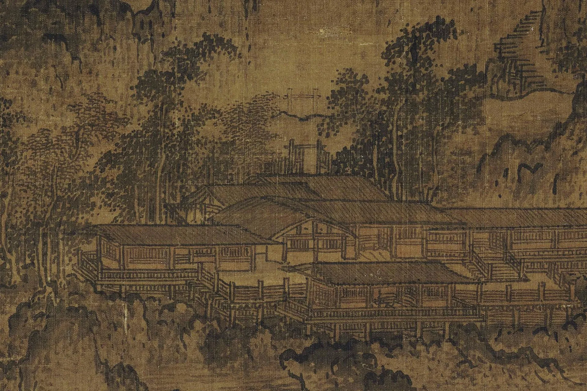 燕文贵《溪山楼观图》高清图局部 (3)