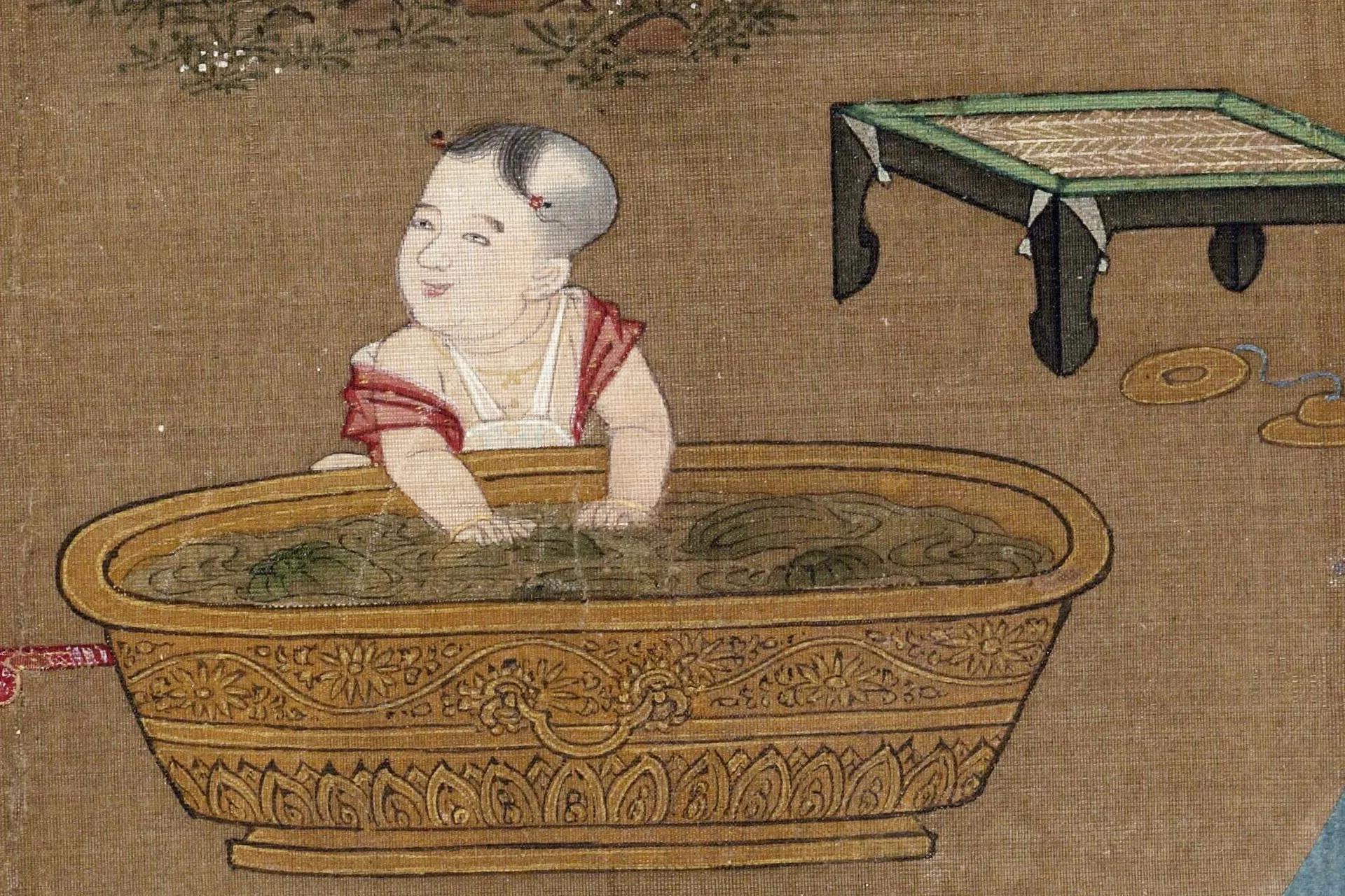 传刘松年《宫女图》高清大图局部 (2)