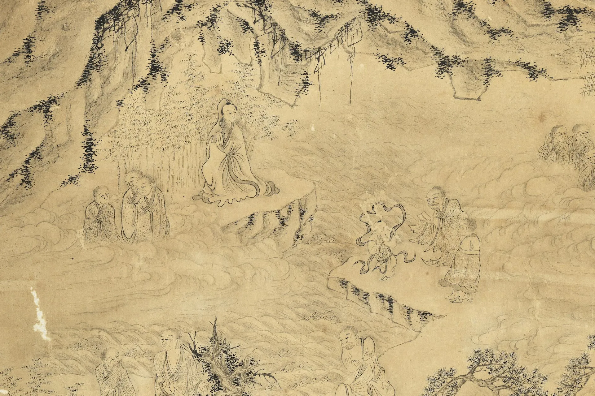 李公麟《大士十八阿罗汉图》局部 (1)