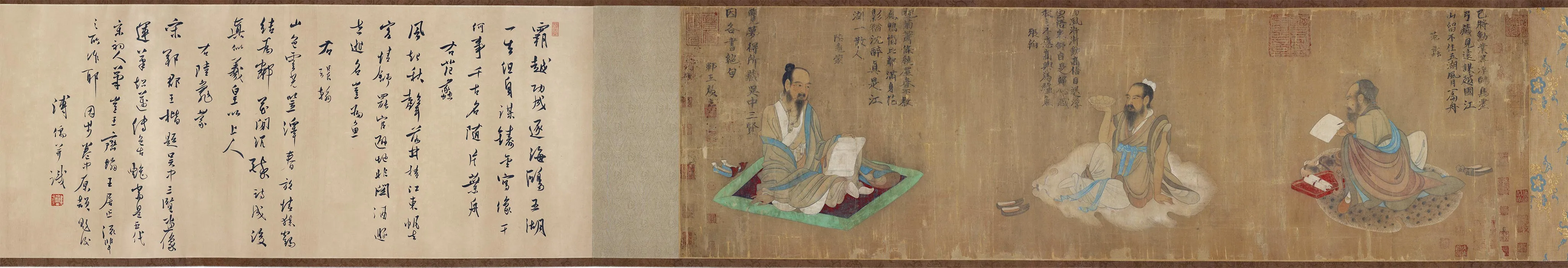 传李公麟人物画《吴中三贤图》卷