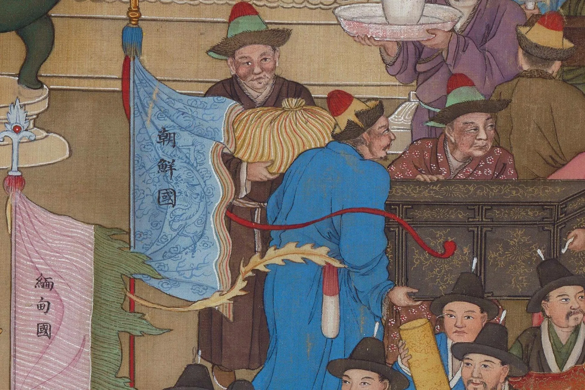 清宫廷画家《万国来朝图》高清大图局部 (5)