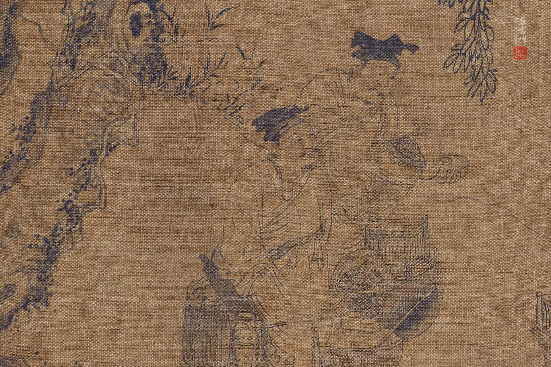 传李公麟《商旅歇饮图》高清图局部 (2)