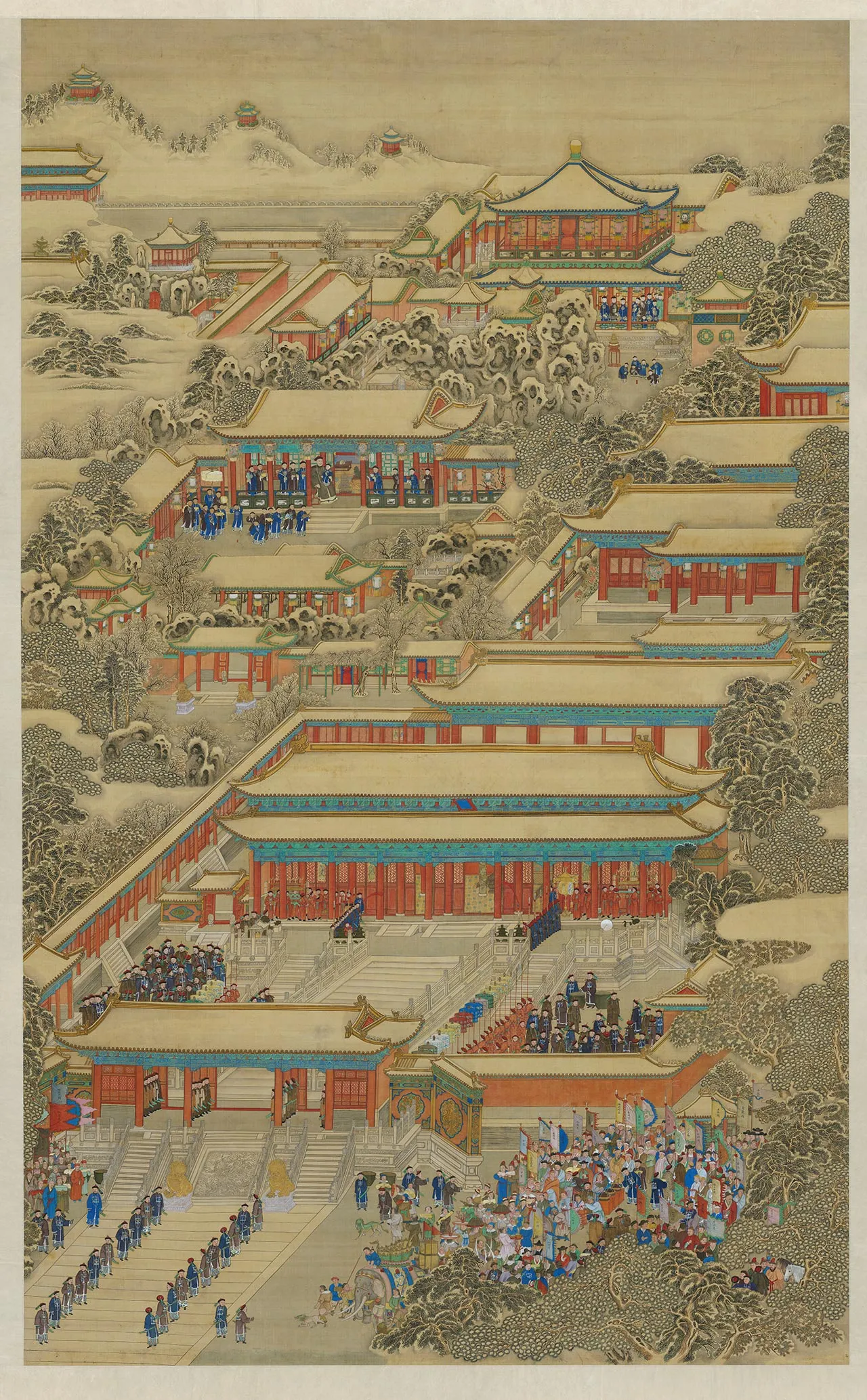 清佚名《万国来朝图》轴