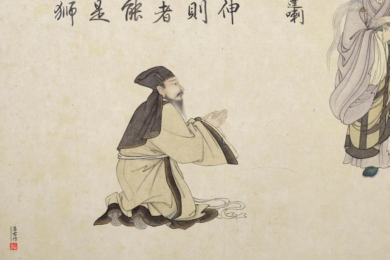 清庄豫德佛道人物《拔哈达喇尊者》局部 (2)