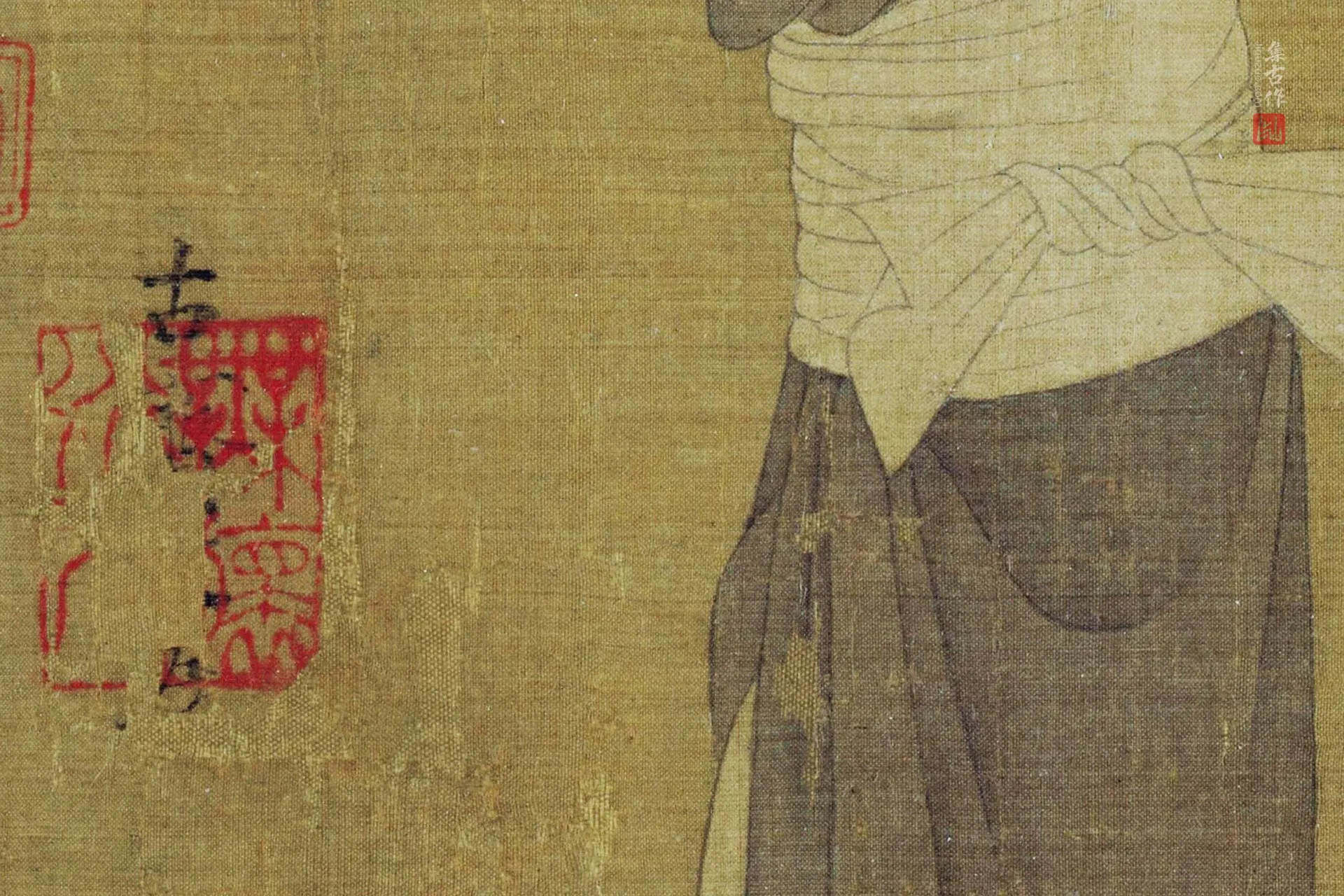 周昉《调琴啜茗图》超高清大图局部 (7)