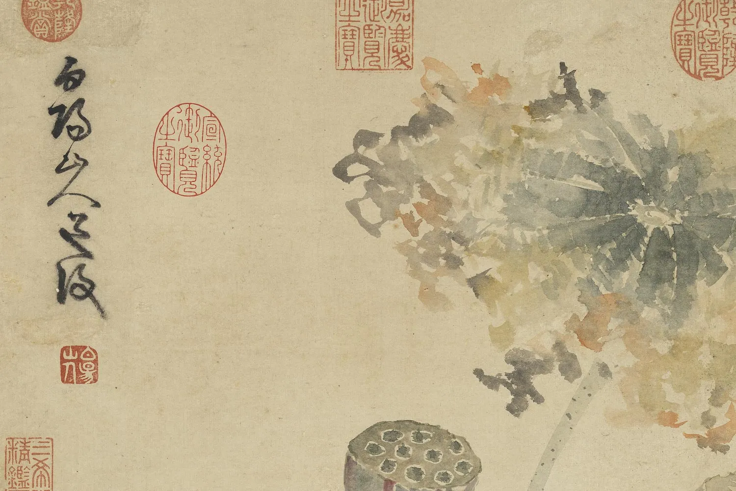 陈淳《秋塘花鸭图》局部 (1)