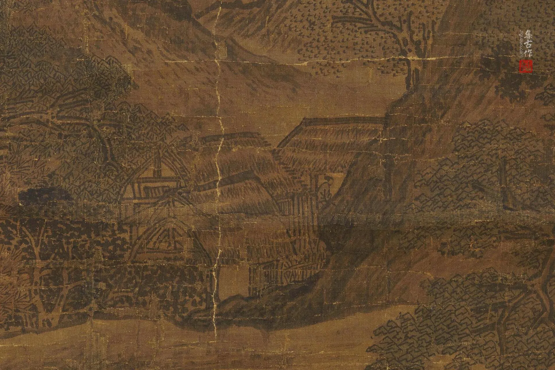 传关仝《山溪待渡图》局部 (2)