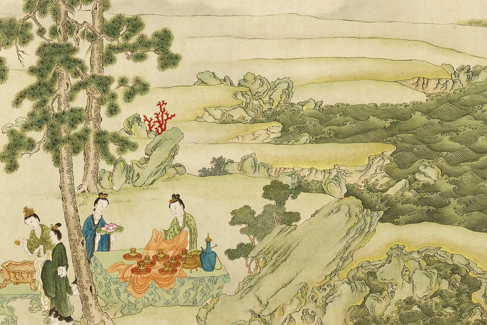 顾铨《摹阮郜女仙图》局部 (2)