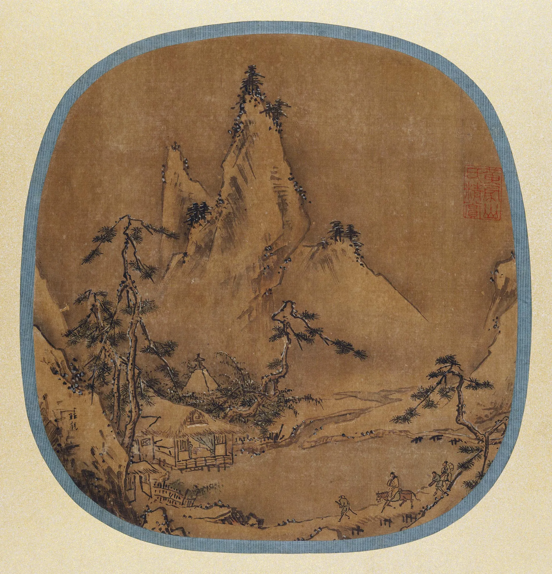 珪观《山水图》团扇页