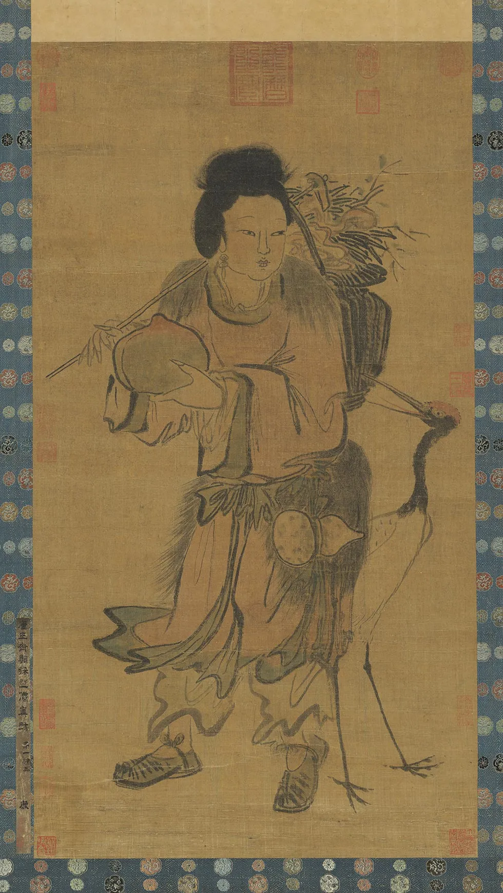 传五代南唐王齐翰《采芝仙图》轴