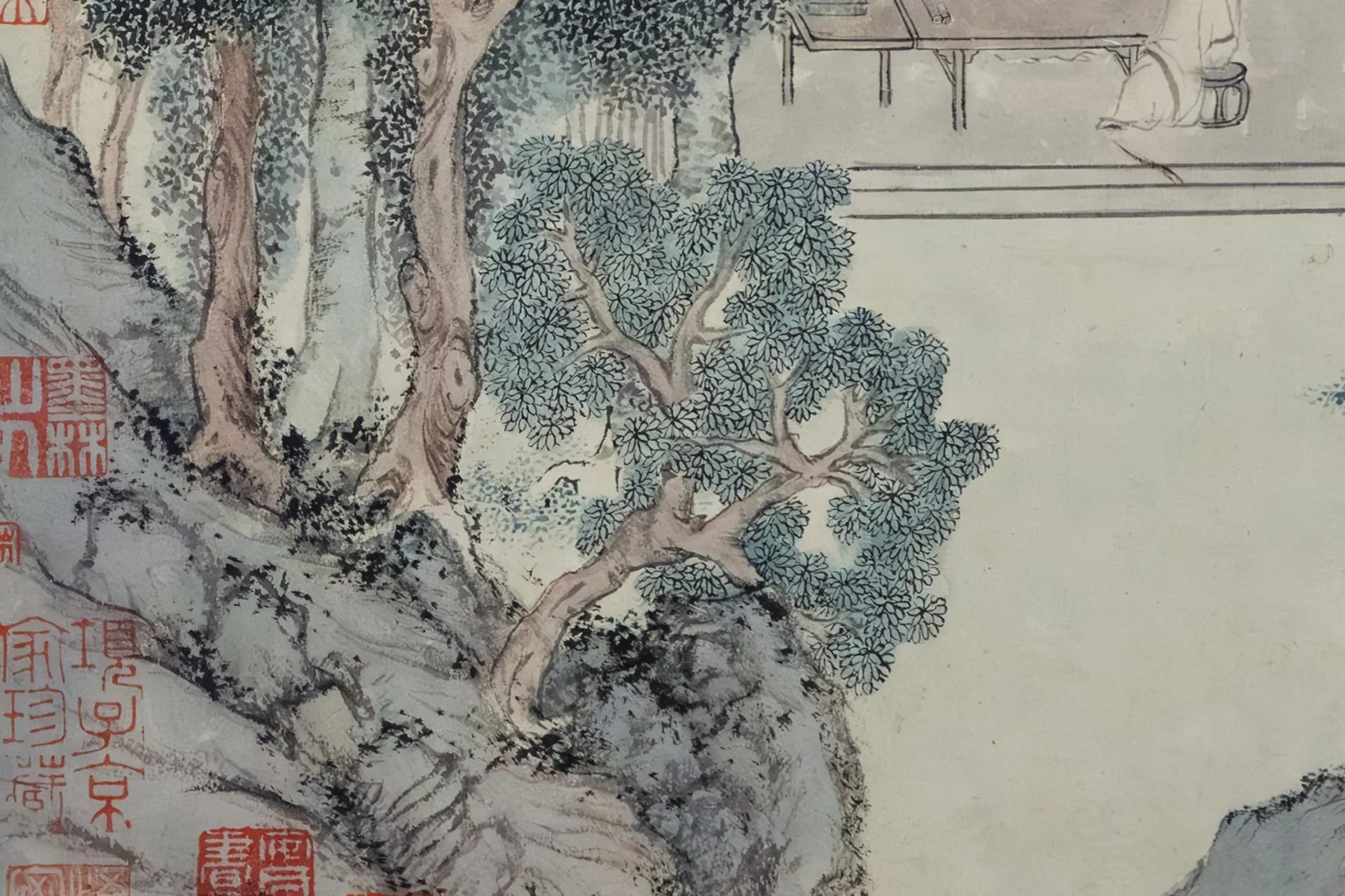 文徵明《真赏斋图》局部 (4)