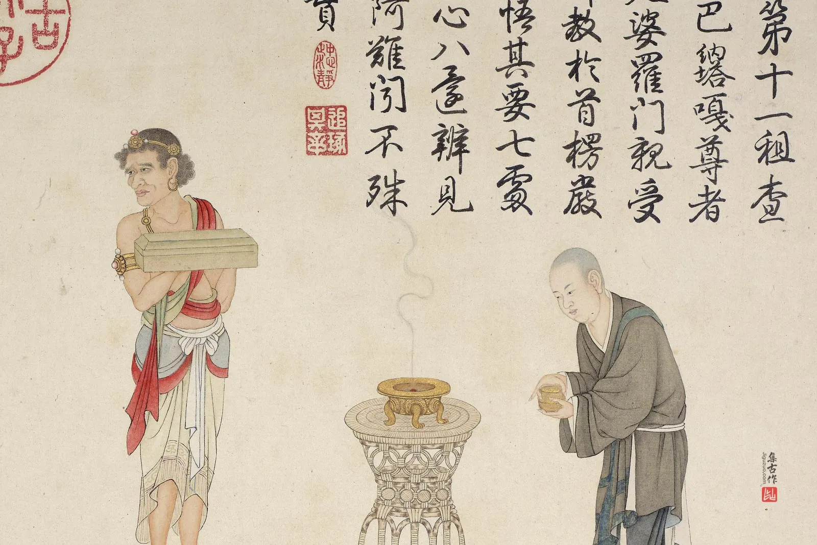 清庄豫德《租查巴纳塔嘎尊者》局部 (2)
