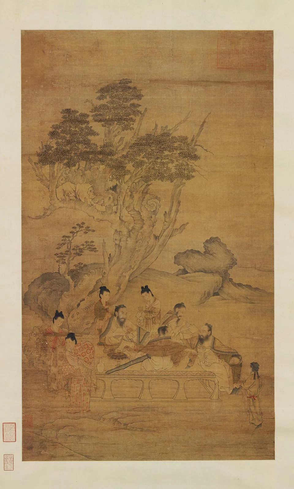 传五代丘文播《文会图》轴