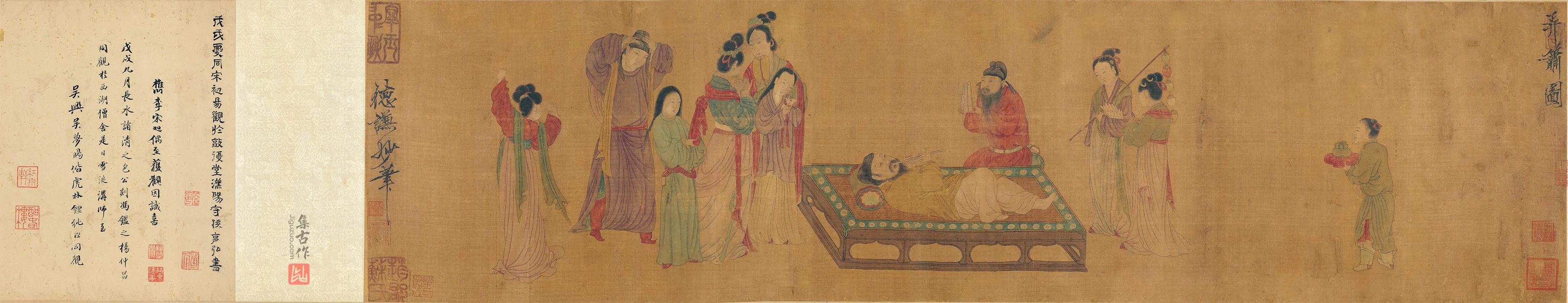 五代南唐顾德谦人物画《弄箫图》卷