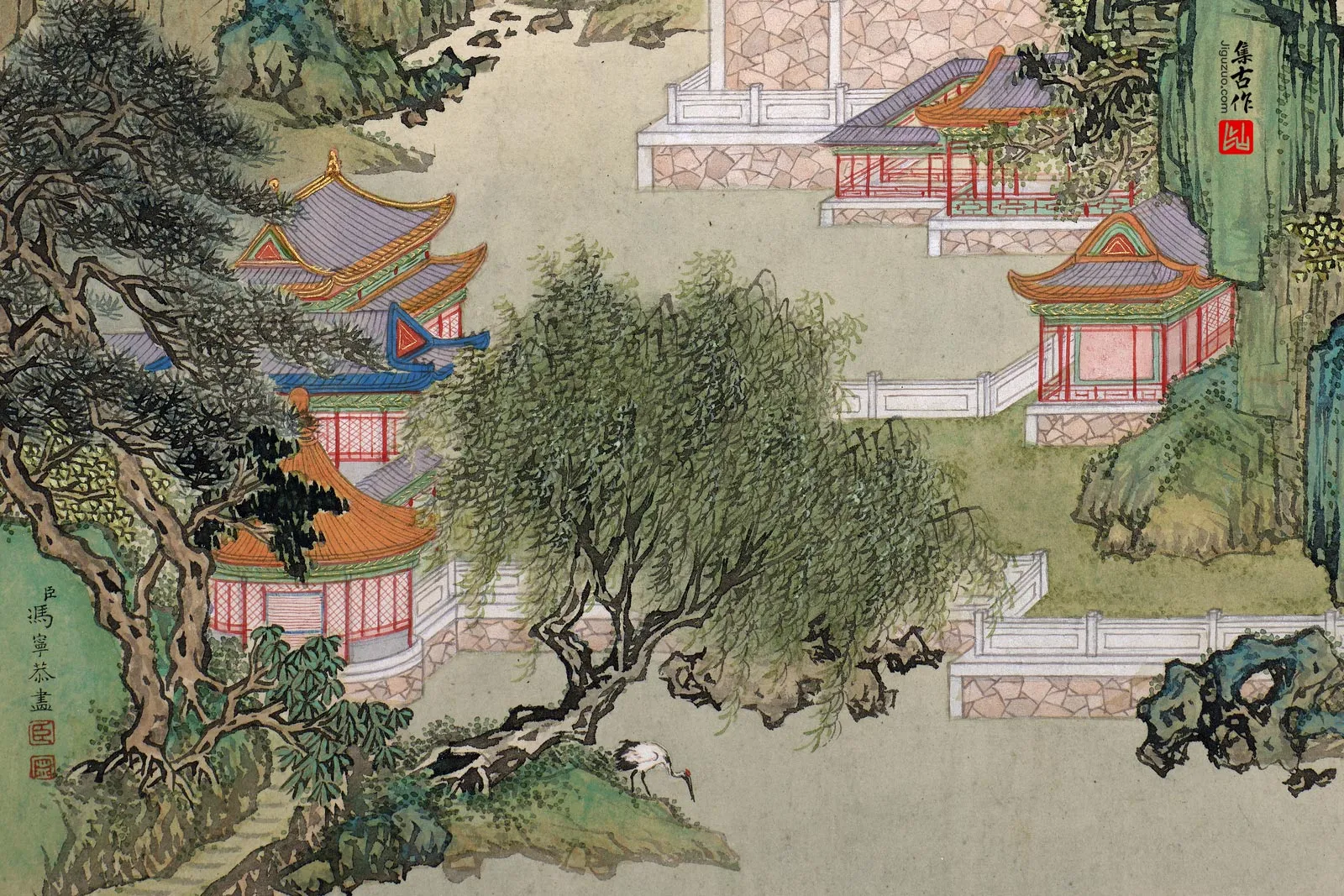 冯宁《画九成宫图》局部 (2)