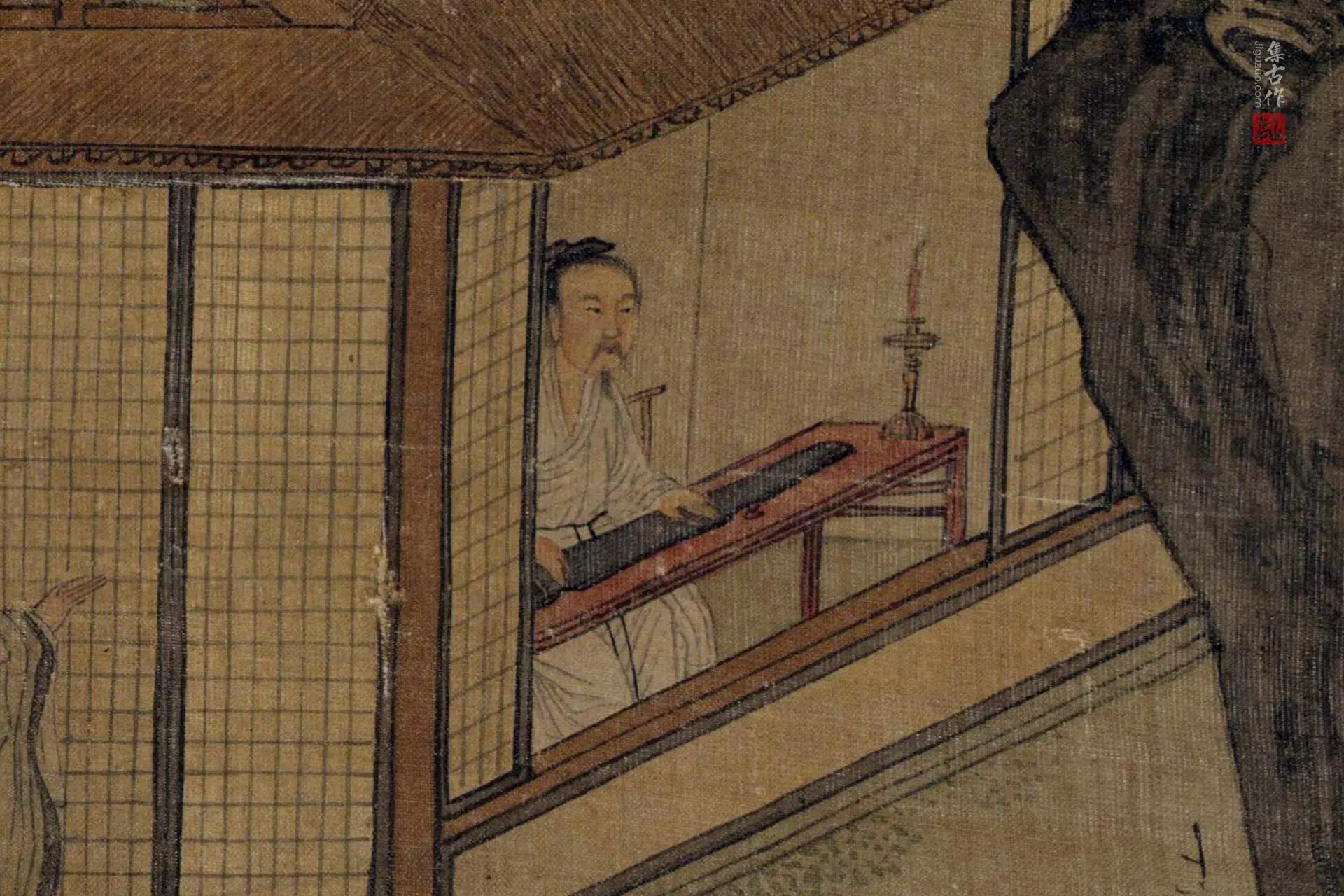 传周文矩《听琴图》高清局部 (1)