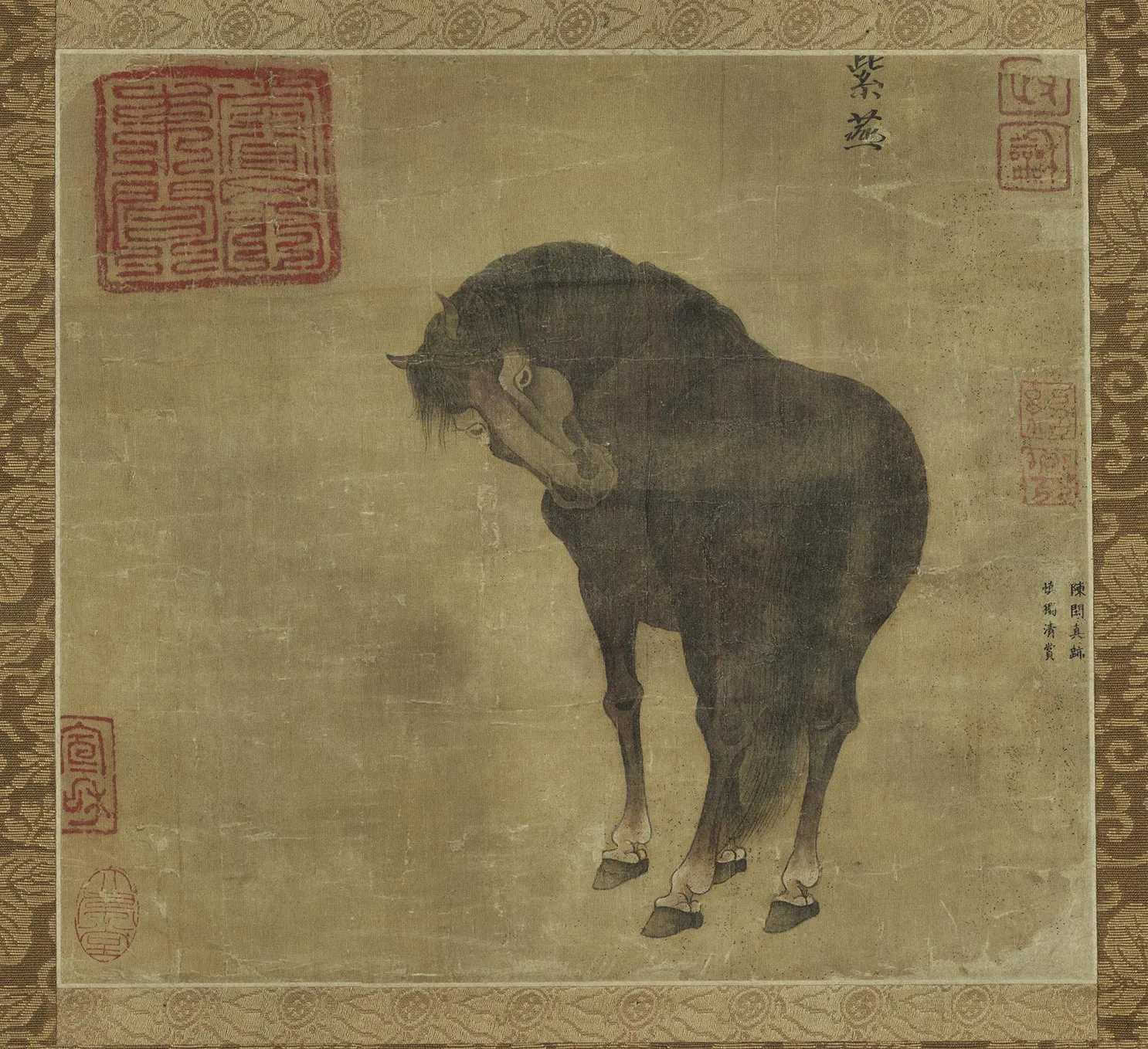 传陈闳画马《紫燕图》轴