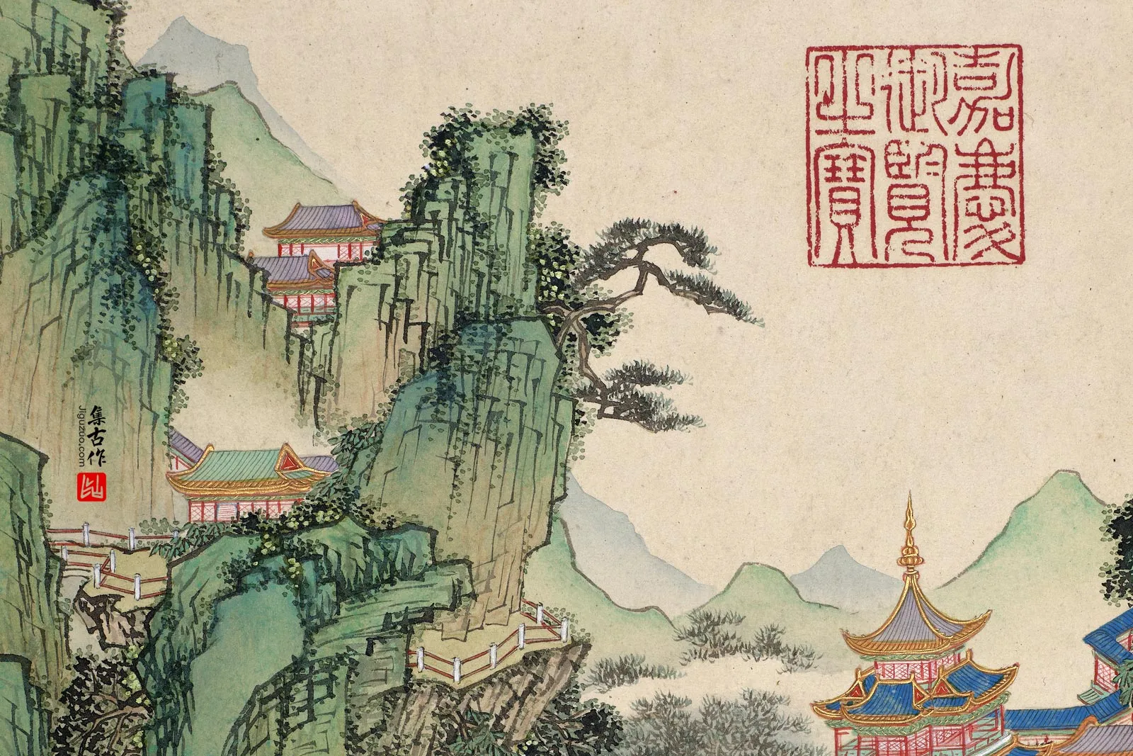 冯宁《画九成宫图》局部 (1)