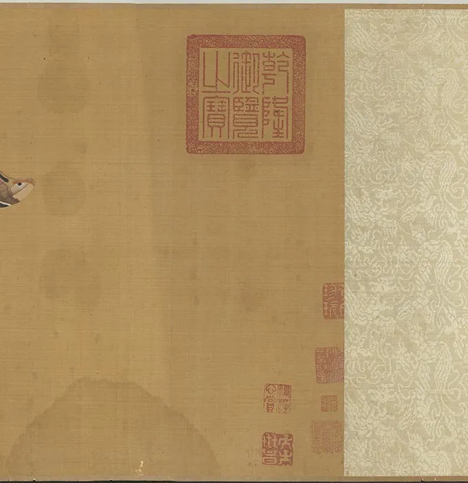 传滕昌祐花卉画《蝶戏长春图》卷_10
