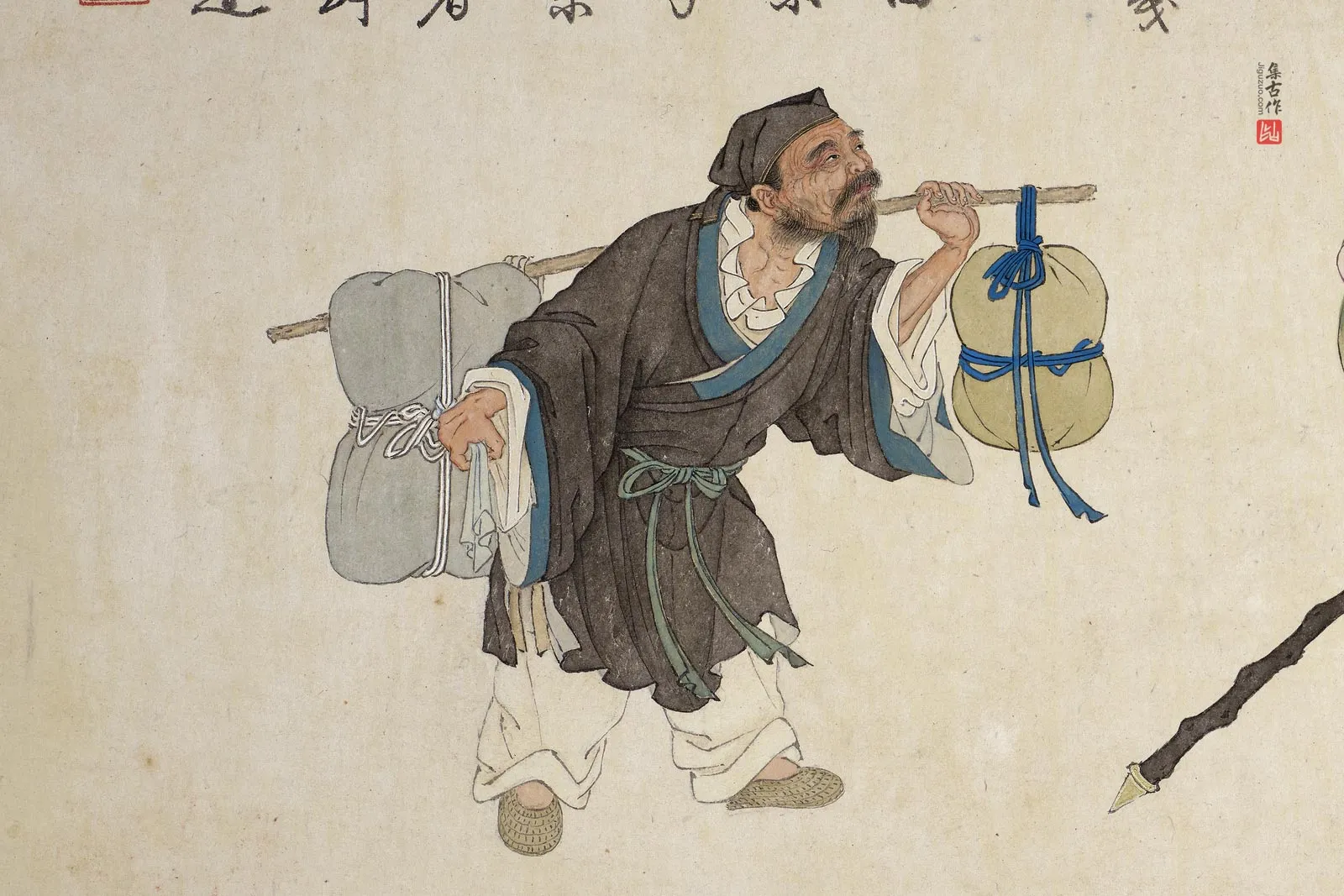 庄豫德人物画《嘎纳嘎巴萨尊者》局部 (2)