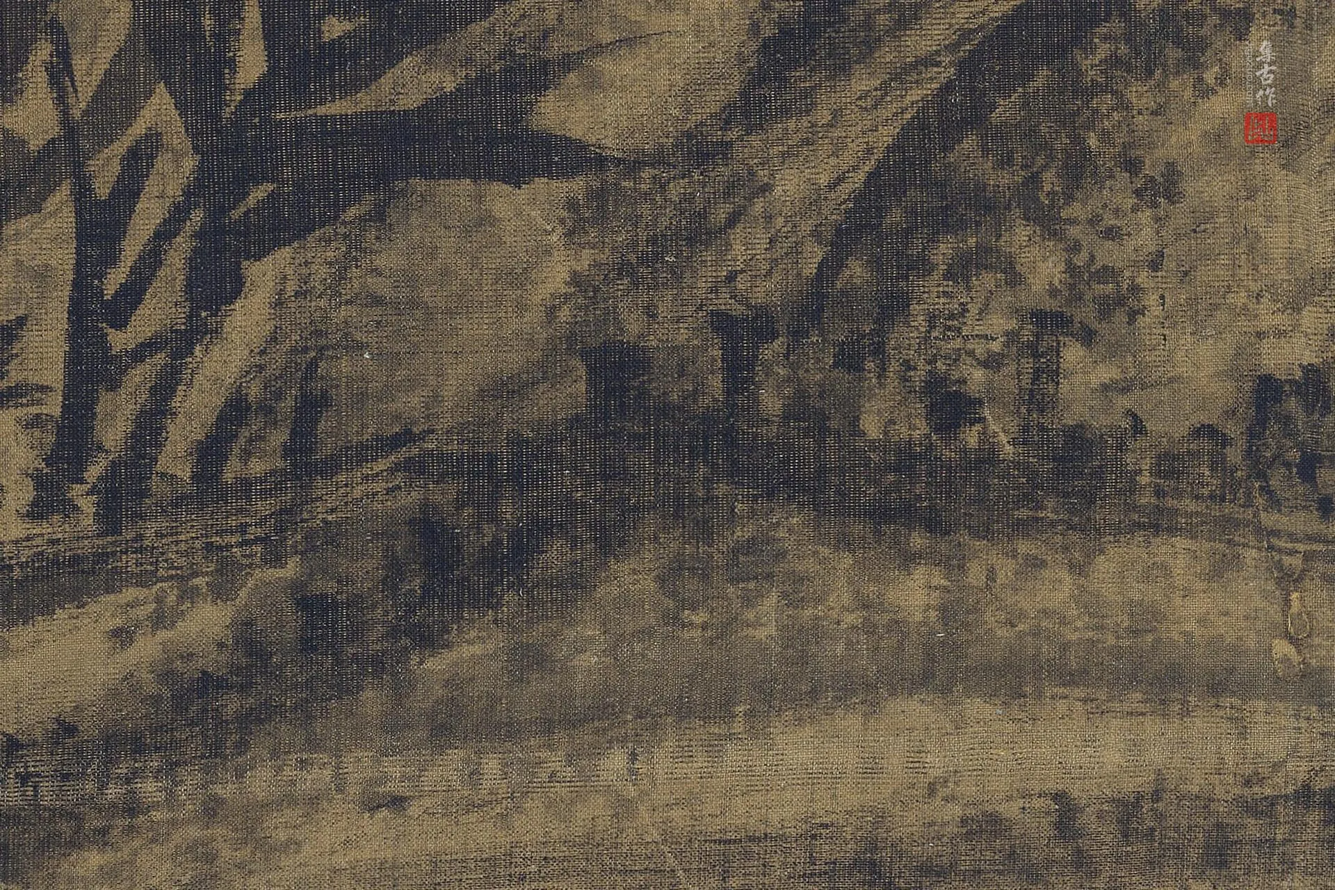 传李坡《风竹图》高清大图局部 (4)