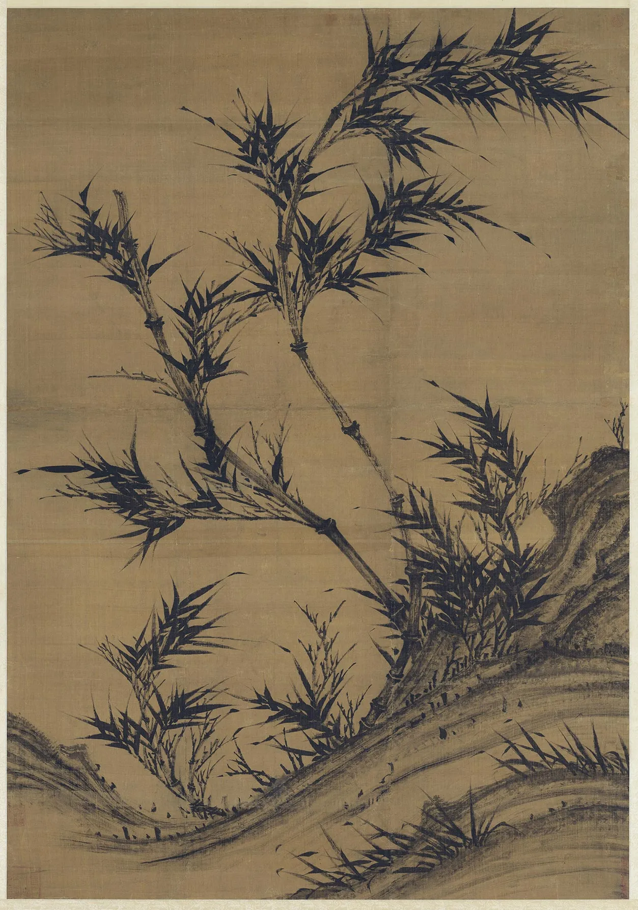 传五代南唐李坡《风竹图》轴