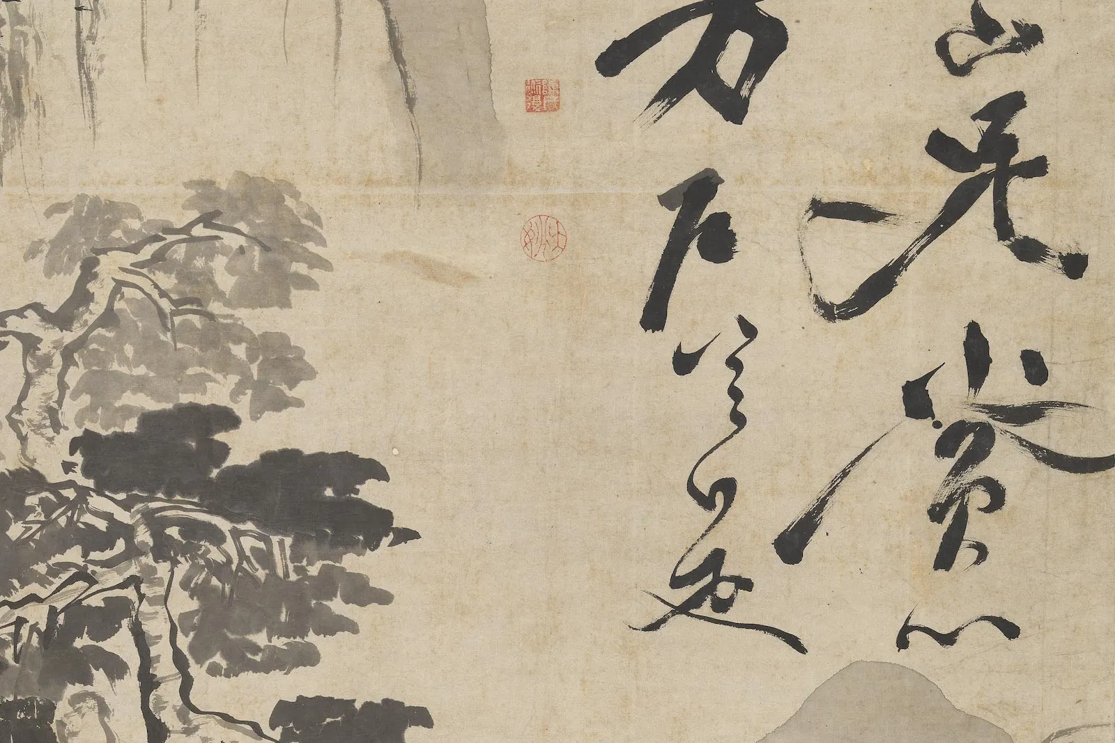 陈淳书画《桐下鼓琴图》局部 (2)