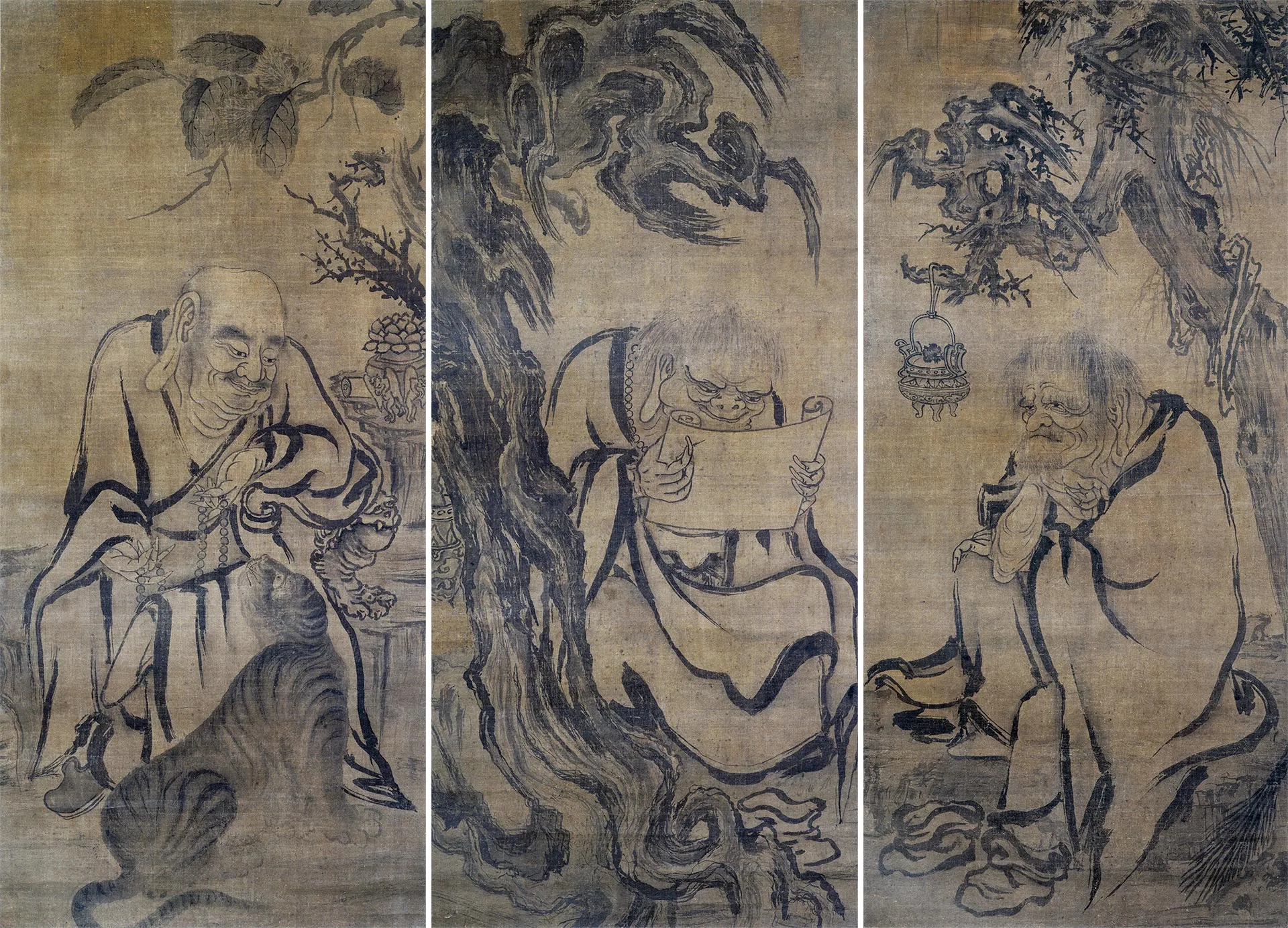 传贯休《罗汉图》三轴