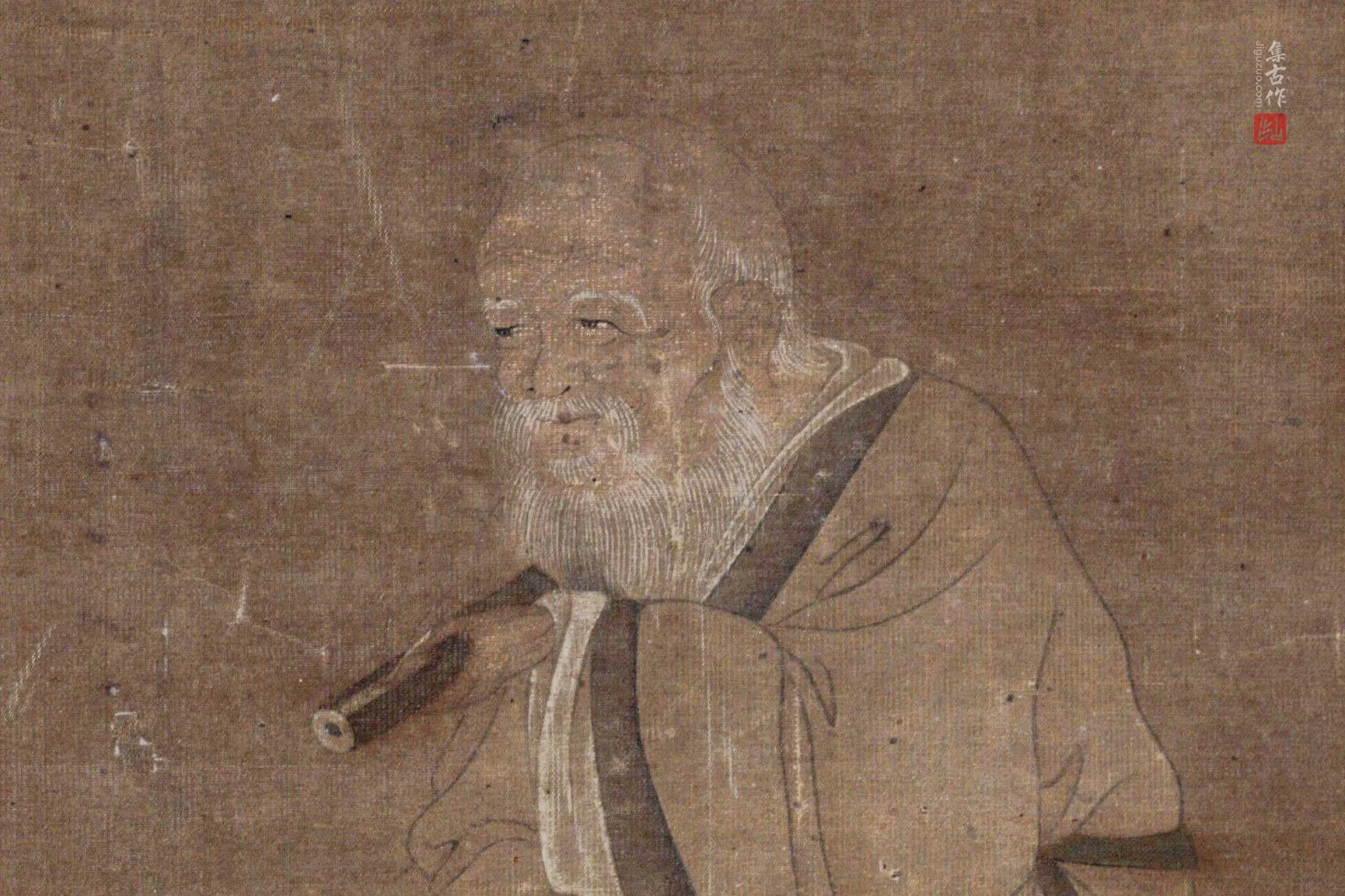 传韩滉人物画《三教图》高清局部 (2)