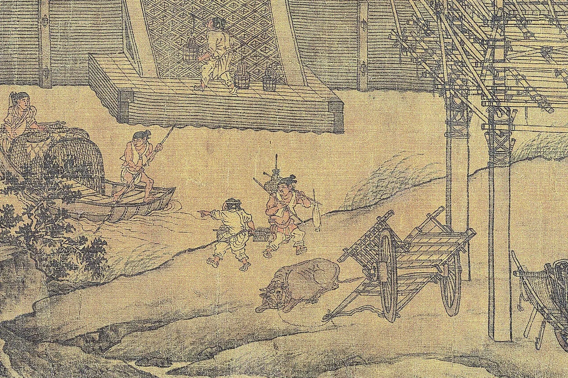 卫贤《闸口盘车图》局部 (3)