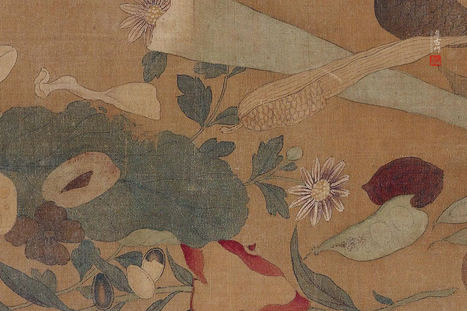 传徐熙《花果贝壳草虫图》高清大图局部 (6)
