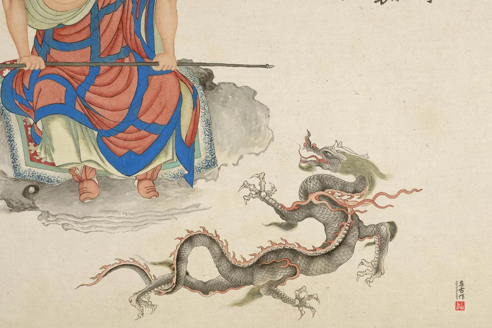 清庄豫德《嘎沙鸦巴尊者》局部 (2)