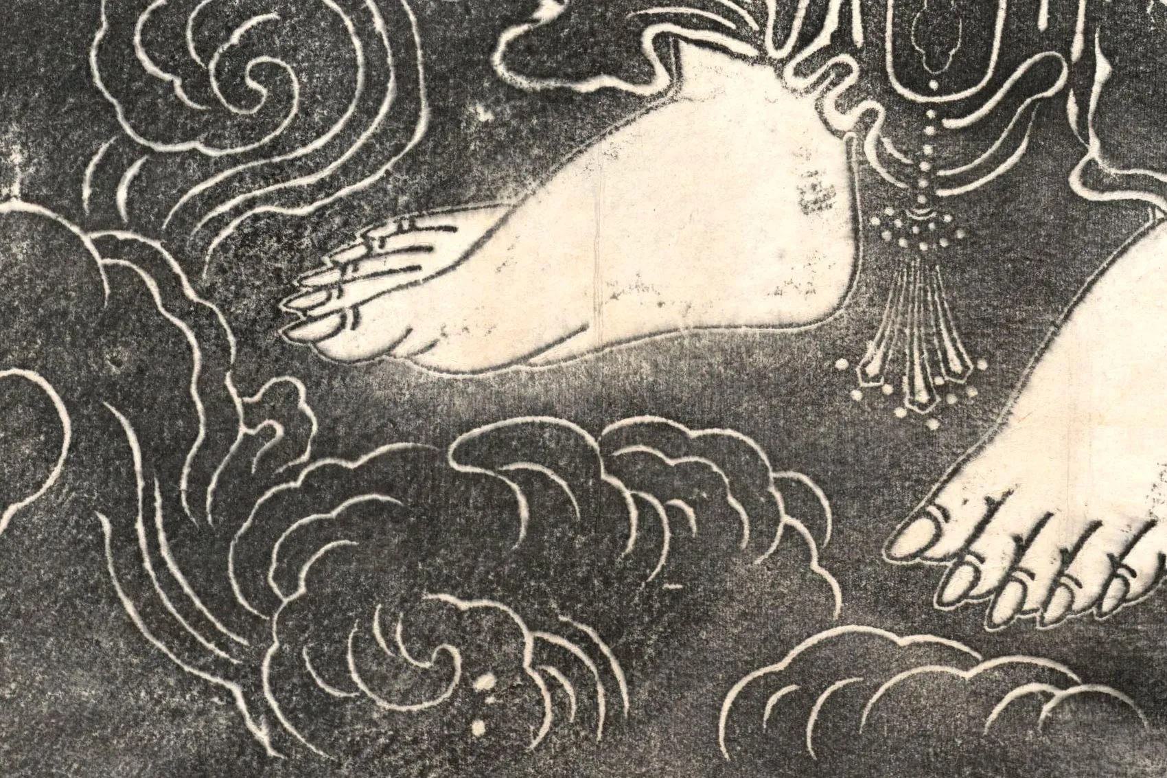 传吴道子《观音菩萨像》高清大图局部 (4)