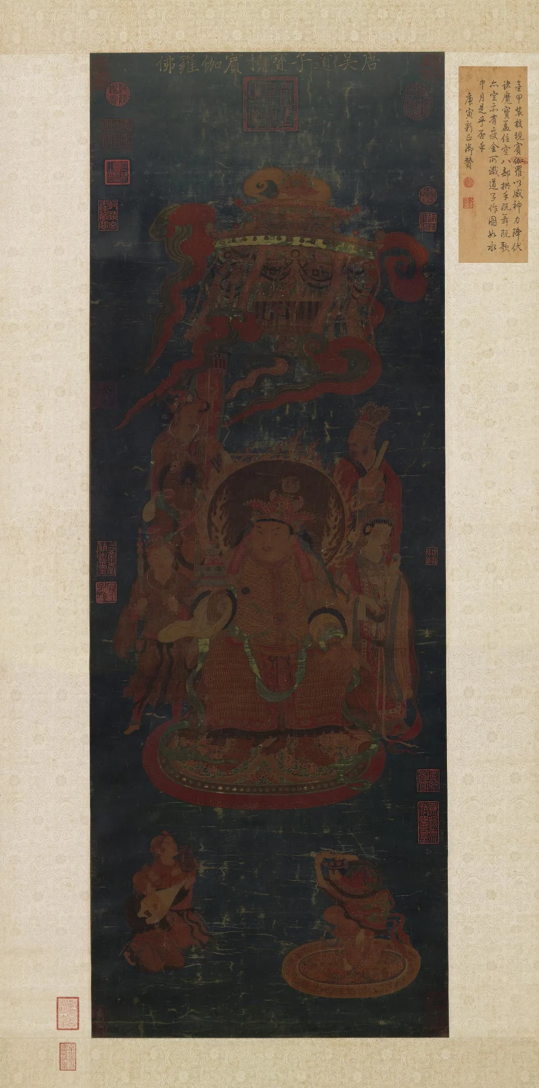传唐吴道子人物画《宝积宾伽罗佛像》轴