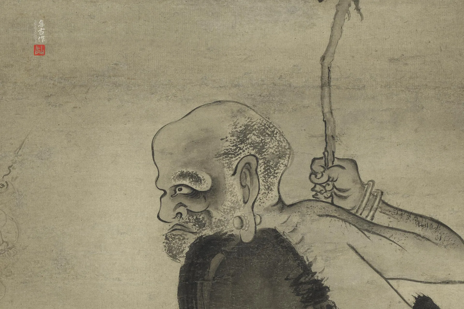 传五代石恪《应真画像》局部 (2)
