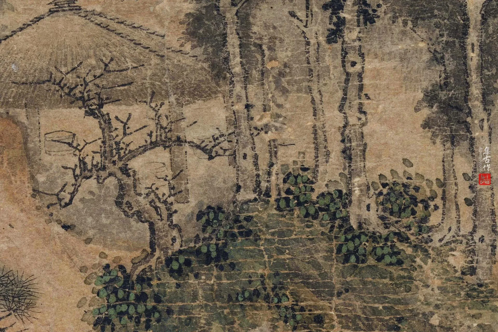 传董展董伯仁《三顾草庐图》超高清大图局部 (3)