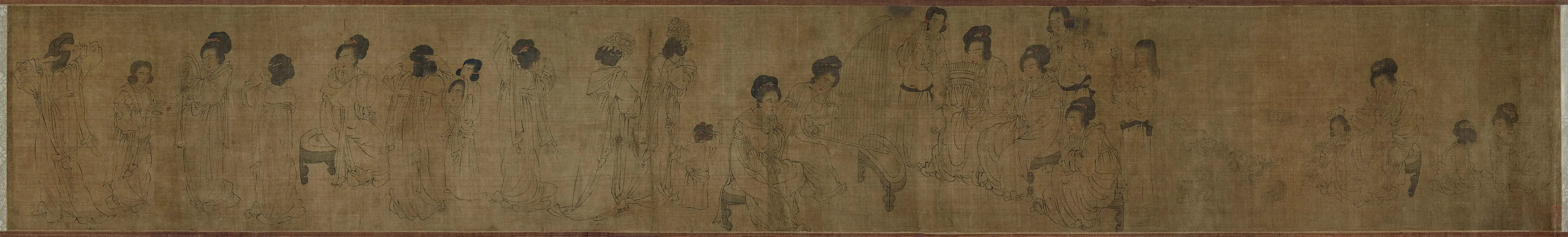 宋摹《周文矩宫中图》卷(福格艺术博物馆藏卷)