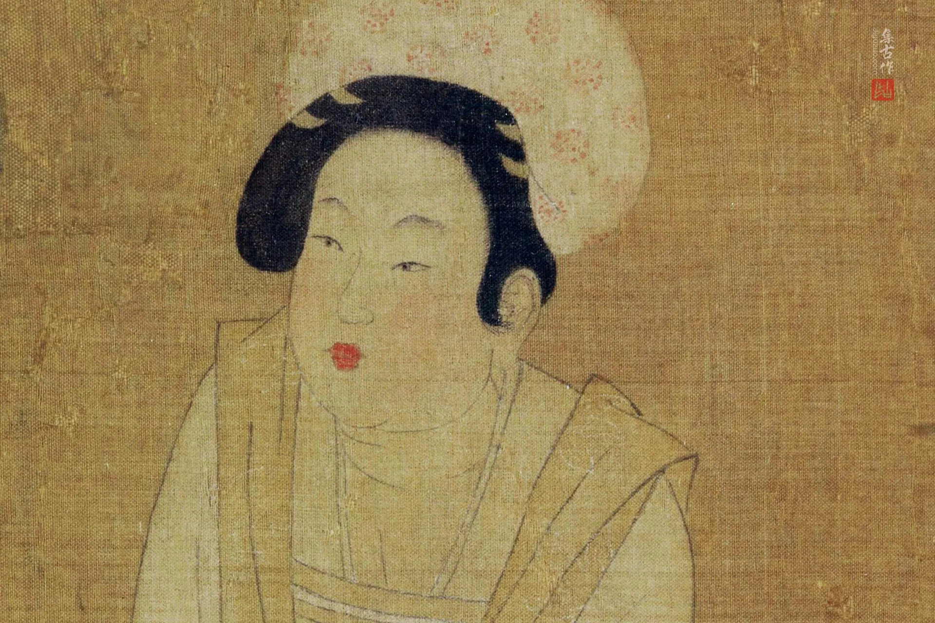 周昉《调琴啜茗图》超高清大图局部 (4)