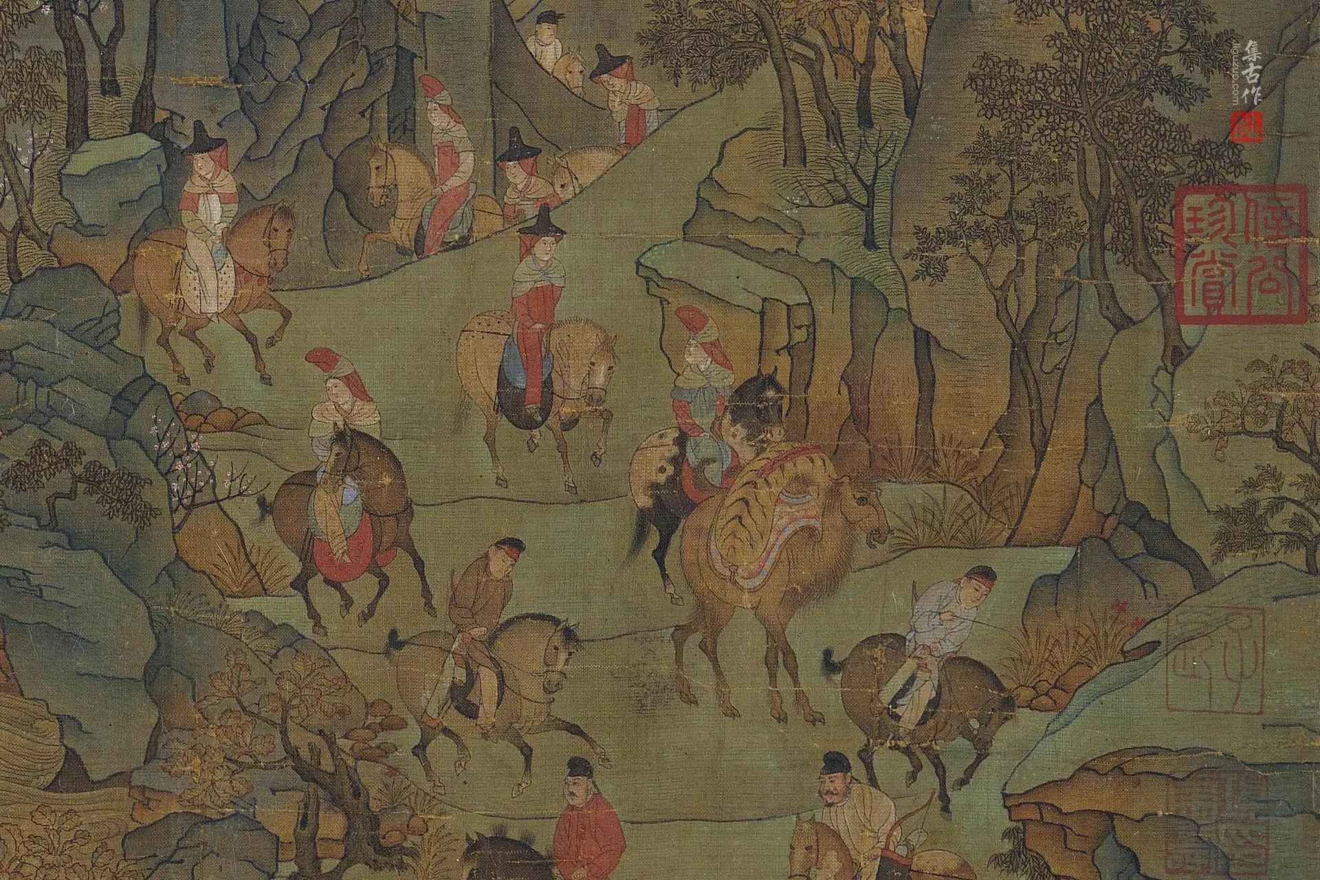 唐人明皇幸蜀图高清局部 (3)