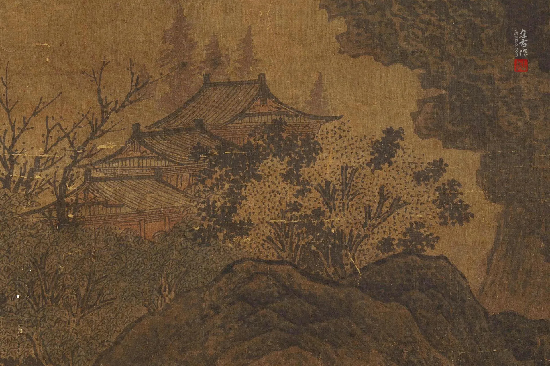 传关仝《山溪待渡图》局部 (5)
