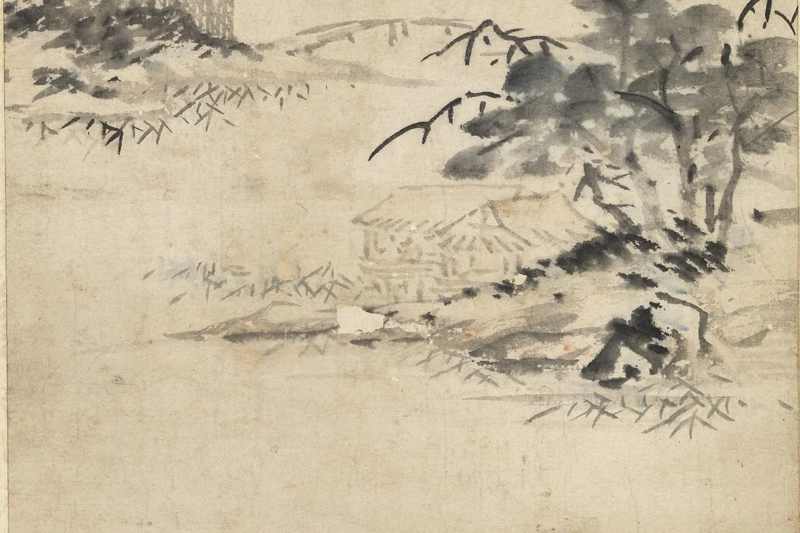 陈淳水墨山水《江流澄碧图》局部 (3)