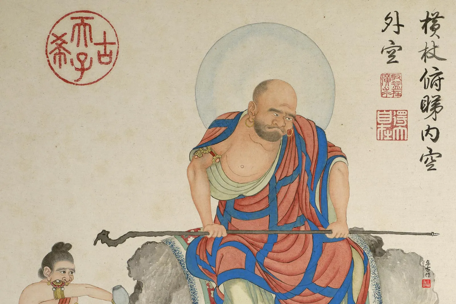清庄豫德《嘎沙鸦巴尊者》局部 (1)