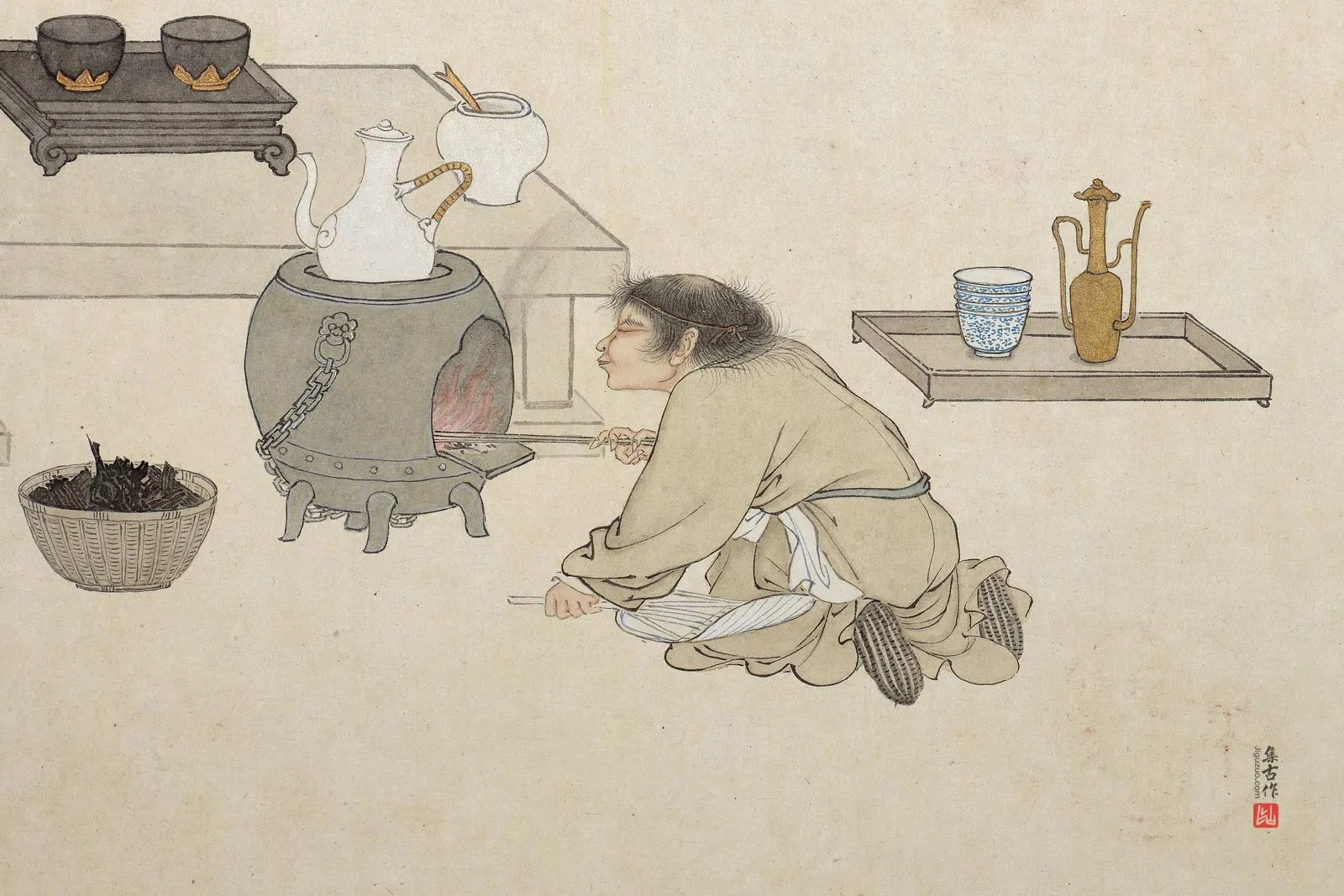 庄豫德人物画《纳阿噶塞纳尊者》局部 (2)