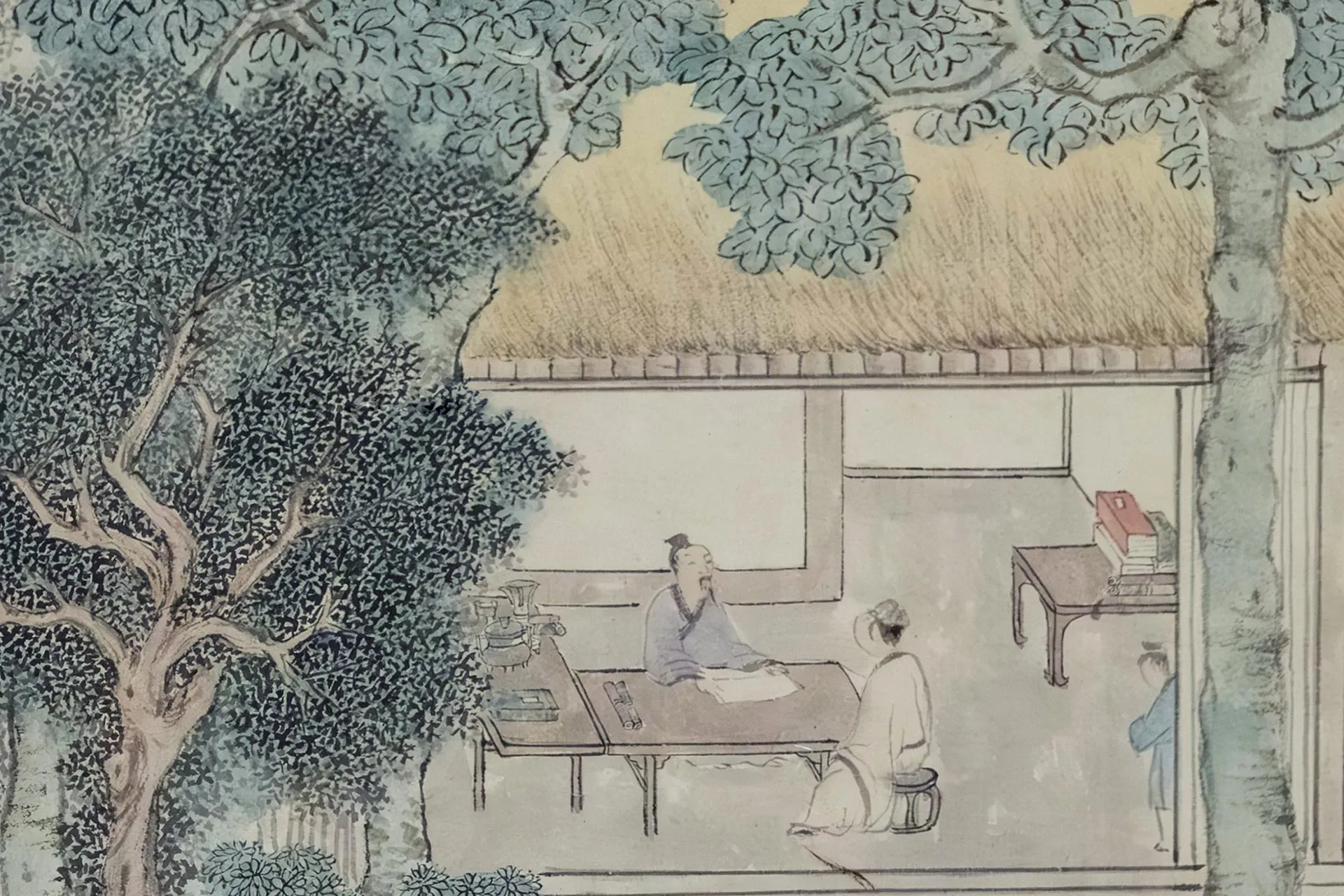 文徵明《真赏斋图》局部 (3)