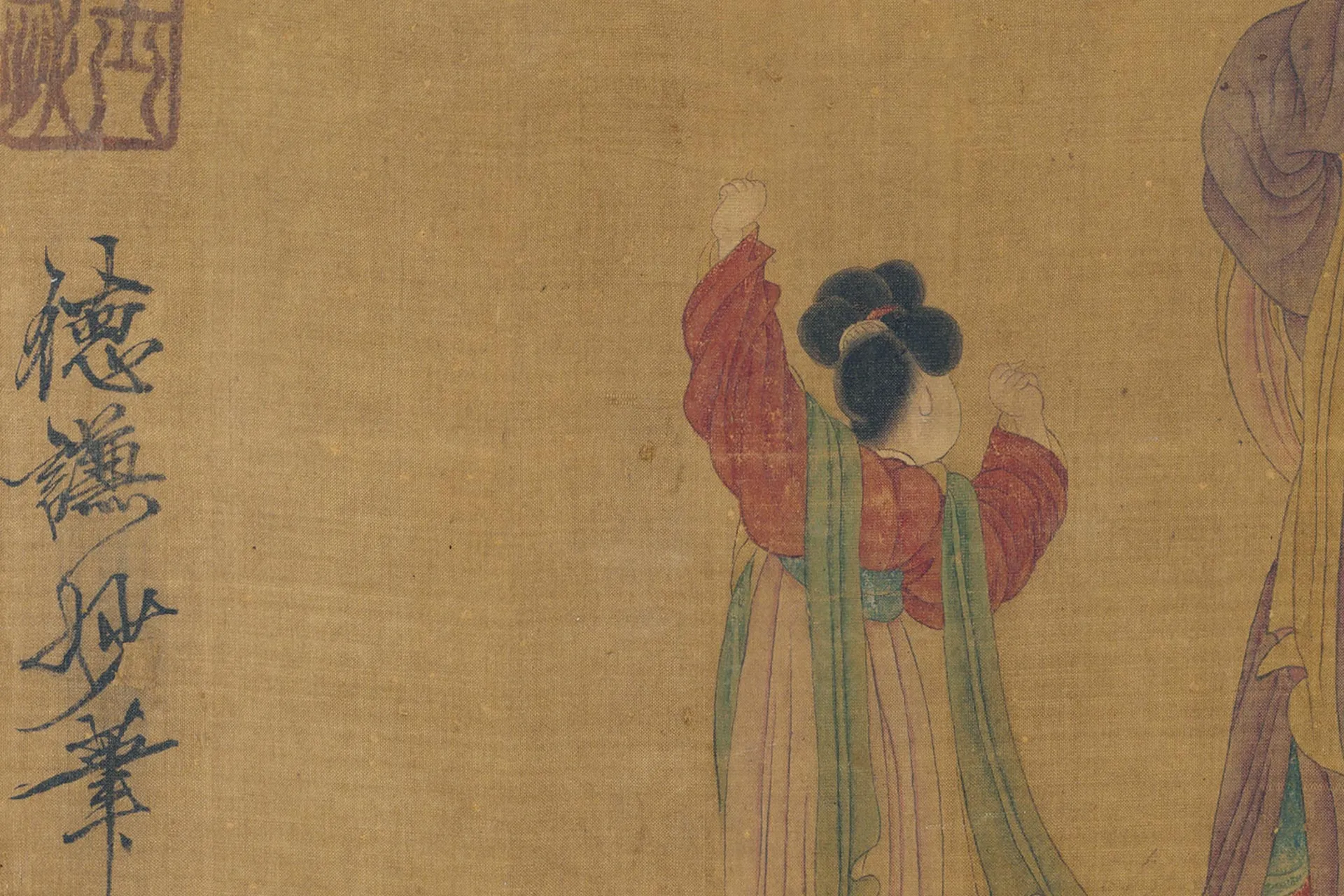 顾德谦人物画《弄箫图》局部 (4)