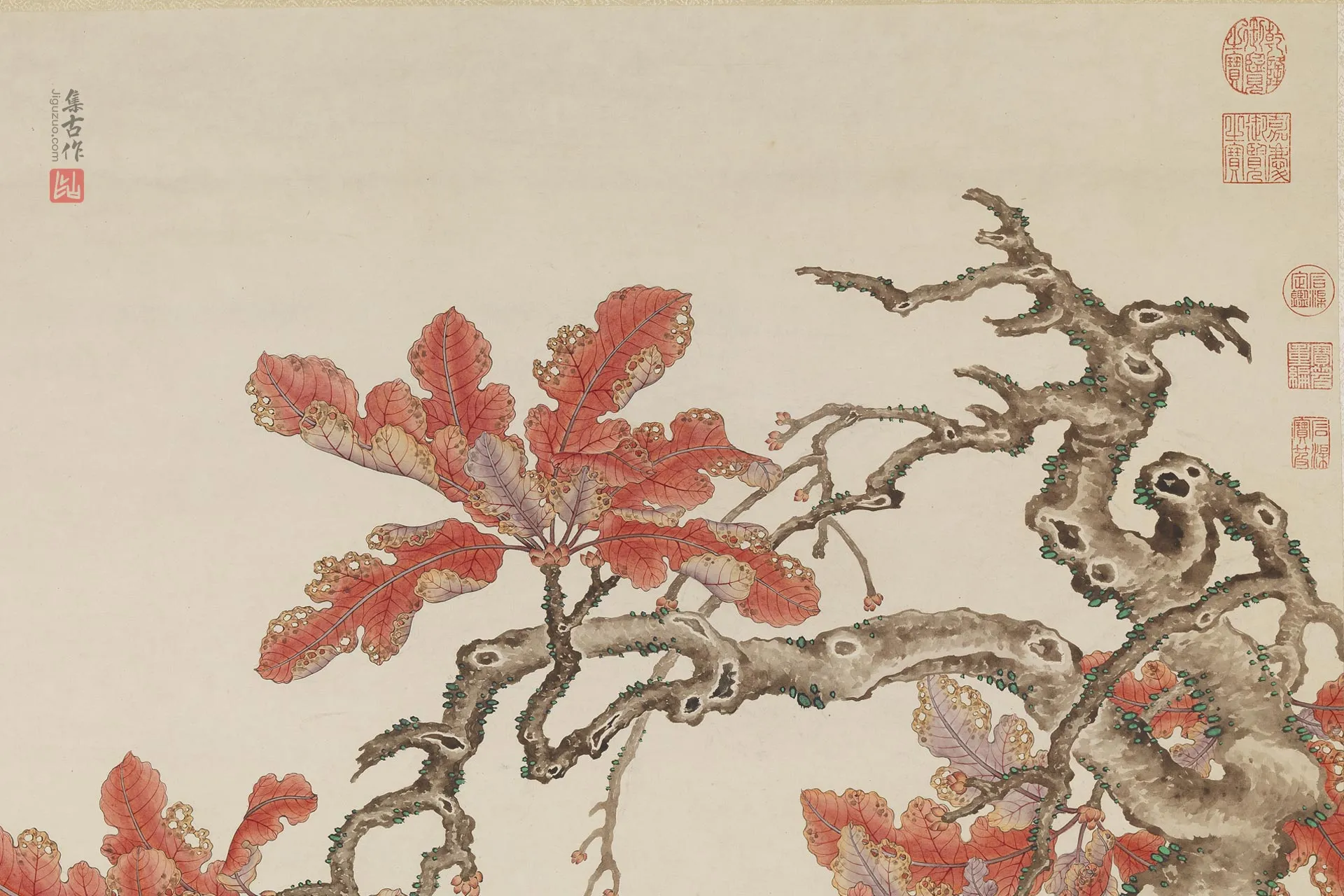 杨大章花鸟画《白鹰图》局部 (3)