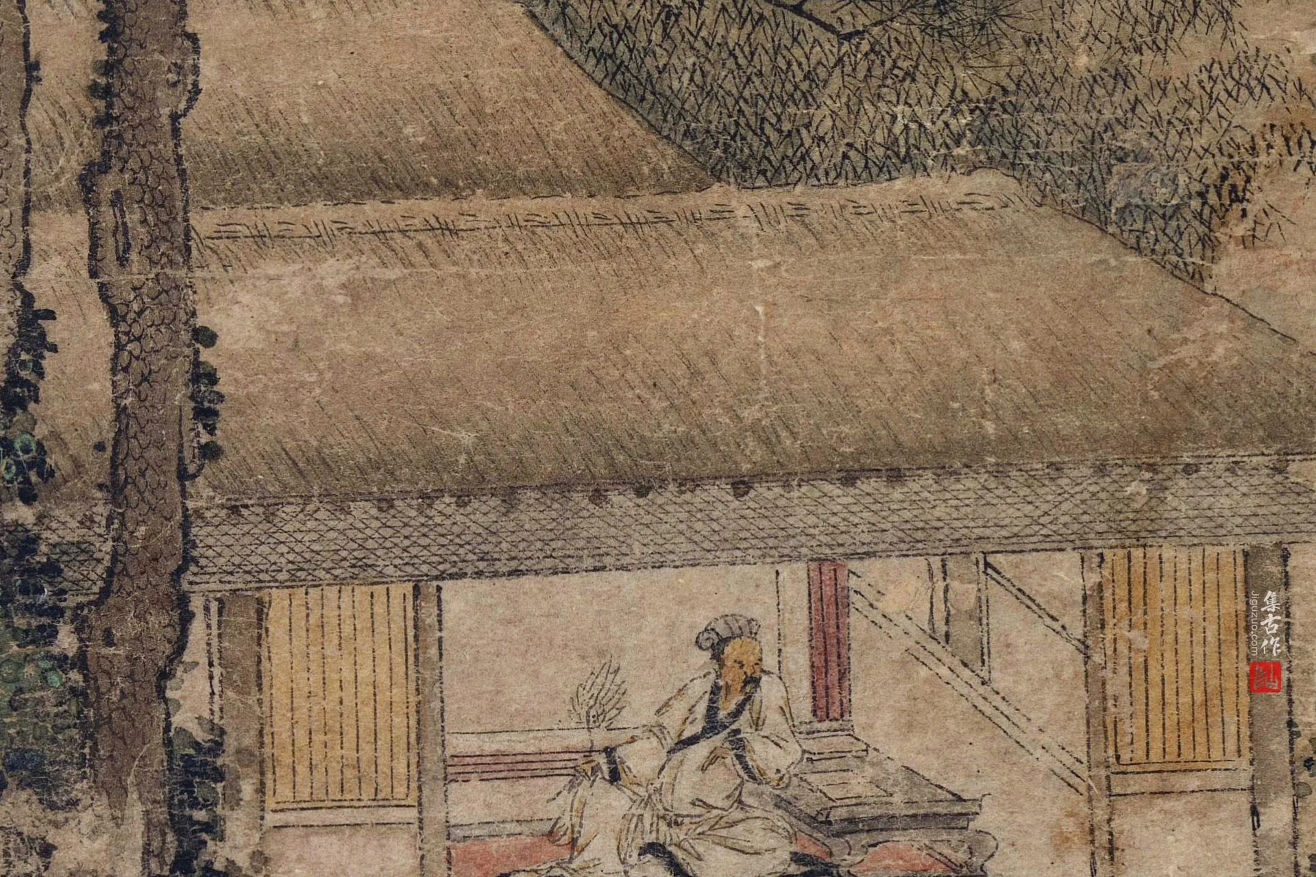传董展董伯仁《三顾草庐图》超高清大图局部 (1)