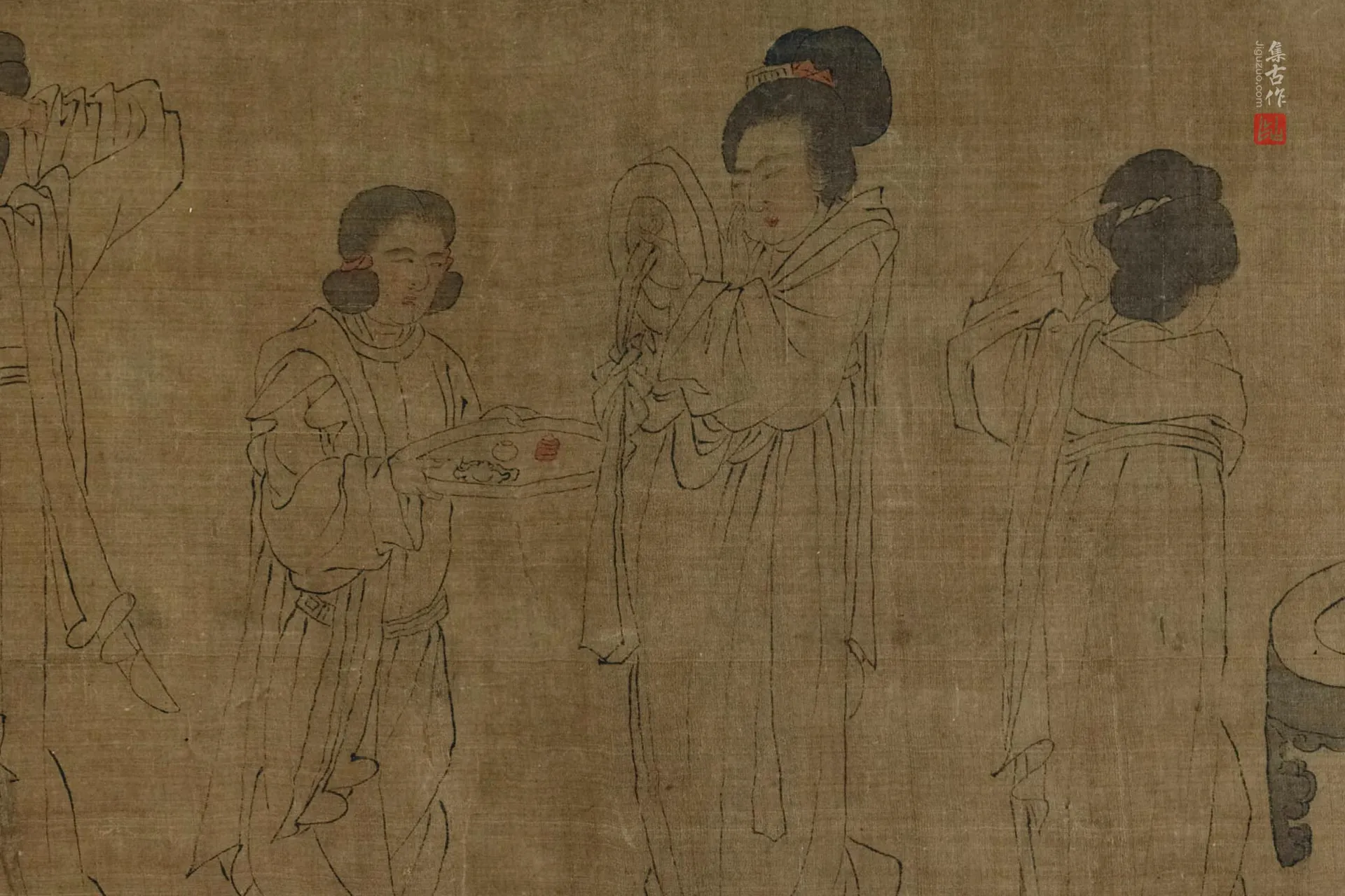宋摹《周文矩宫中图》局部 (3)