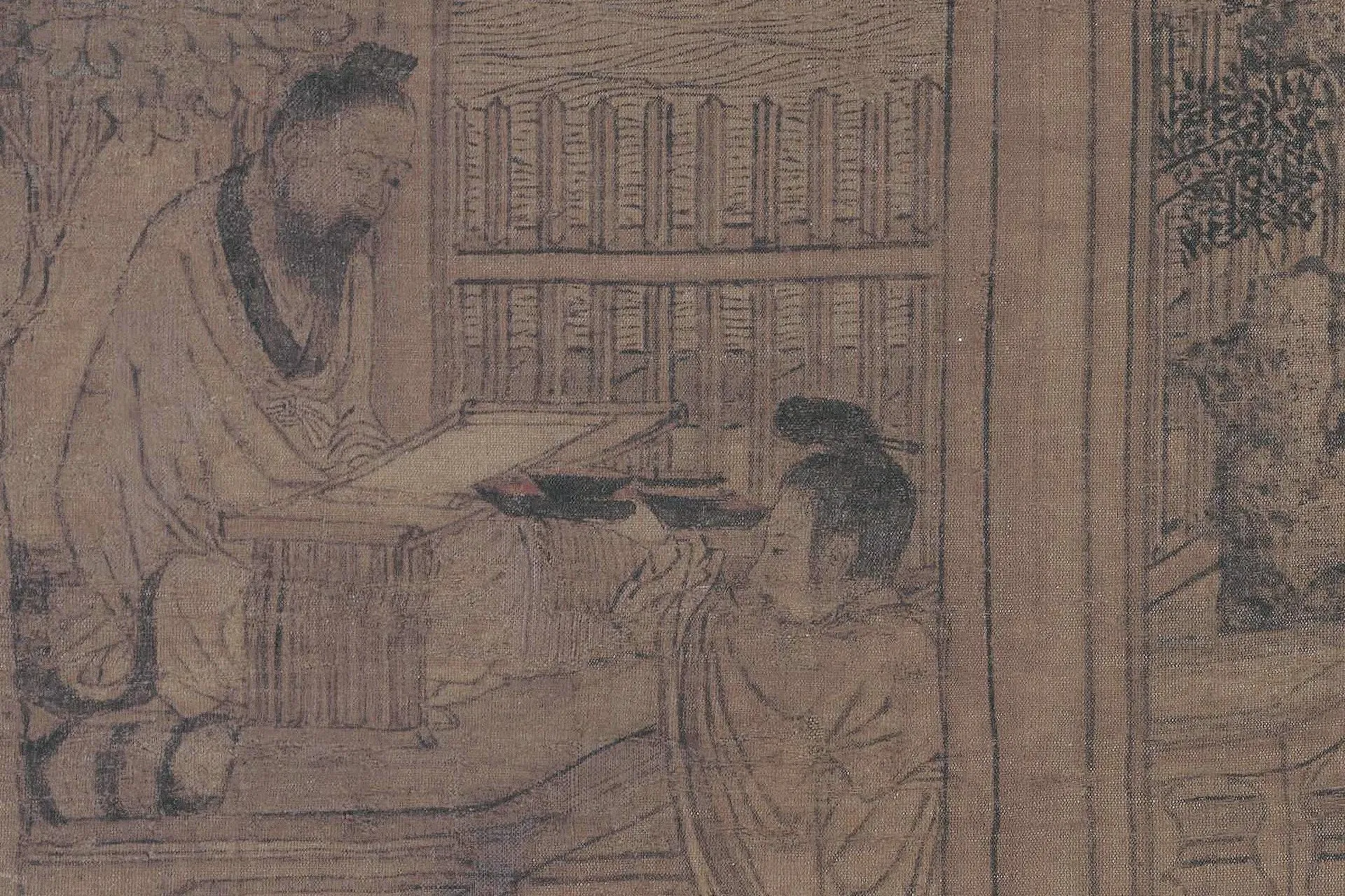 五代卫贤《高士图》高清大图局部 (3)